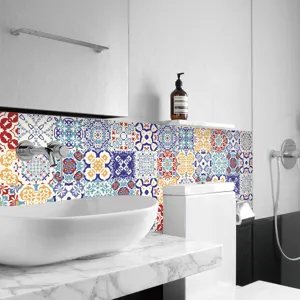 Adesivi per piastrelle mandala impermeabili decorazione murale cucina bagno casa.