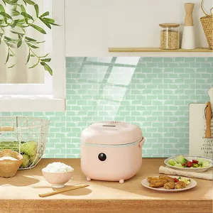 Adesivo per piastrelle a mosaico verde cucina, carta da parati PVC impermeabile.