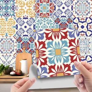 Adesivi per piastrelle mandala 24 pezzi adesivi murali impermeabili per cucina e bagno