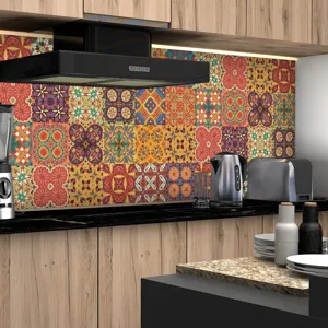 Adesivo per piastrelle impermeabile motivo mandala cucina decorazione murale 24 pezzi