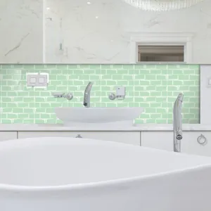 Adesivo per piastrelle a mosaico lucido PVC carta da parati impermeabile decorazione