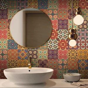 Adesivi per piastrelle mandala impermeabili mosaico adesivi murali bagno decoro 24 pz