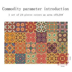 Adesivi per piastrelle mandala 24 pz colorati boho adesivi da parete impermeabili casa
