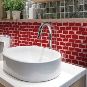 Adesivo per piastrelle in PVC con pellicola di cristallo impermeabile decorazione parete casa