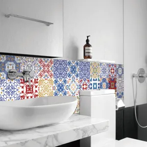 Adesivi per piastrelle mandala impermeabili adesivi murali 24pz decorazione bagno casa