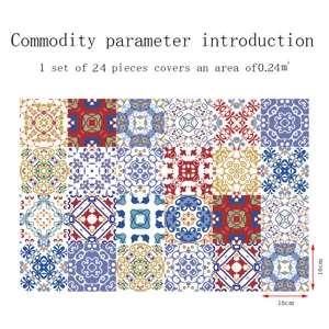 Adesivi per piastrelle mandala impermeabili adesivi murali 24 pezzi 10x10cm decoro casa