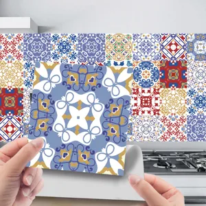 Adesivi per piastrelle mandala impermeabile decorazione murale per cucina 24 pezzi adesivo