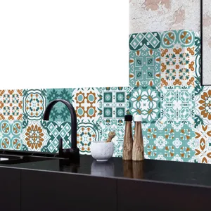Adesivi per piastrelle mandala impermeabili decalcomanie da parete per cucina decoro 24pz