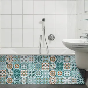 Adesivi per piastrelle decorativi con motivi mandala, perfetti per il bagno e la decorazione.