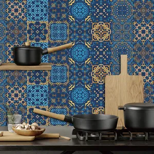Adesivi per piastrelle mandala decorazione parete cucina, adesivi murali impermeabili.