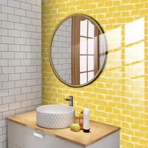 Adesivi per piastrelle mosaico PVC impermeabili piastrelle gialle bagno cucina