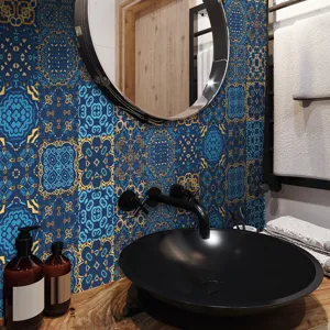 Adesivi per piastrelle mandala decorativi impermeabili per bagno decorazione murale dettaglio