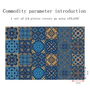 Adesivi per piastrelle mandala 24 pz 10x10cm adesivo murale impermeabile per cucina bagno