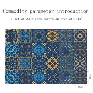 Adesivi per piastrelle mandala 15x15cm 24pz adesivi murali impermeabili decorazione
