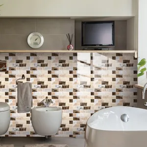 Adesivo per piastrelle a mosaico in PVC con film cristallo per decorazione murale impermeabile
