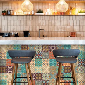 Adesivi per piastrelle decorative con motivo mandala e pellicola per decorazione casa.