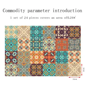 Adesivi per piastrelle Mandala 24pz 10x10cm retro adesivi murali impermeabili decorativi