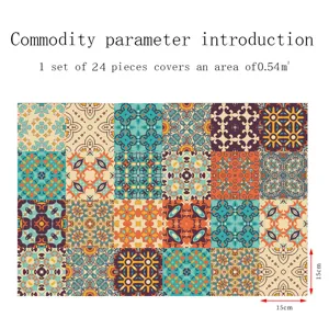 Adesivi per Piastrelle Mandala 24 Pz Impermeabile Retro Adesivi Murali Pellicola Dettaglio
