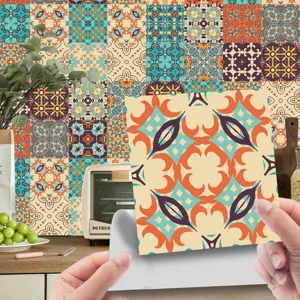 Adesivo per piastrelle motivo mandala adesivo decorazione murale dettaglio cucina impermeabile.