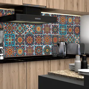 Adesivi per piastrelle mandala impermeabili per cucina, 24 pezzi decorativi nuovi