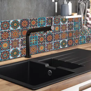 Adesivi per piastrelle mandala impermeabili per cucina paraschizzi adesivo da muro 24 pz