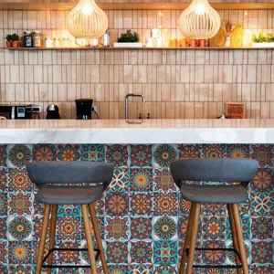 Adesivi per Piastrelle Mandala Lucidi Decorazione Parete 24 PZ Cucina Bar Adesivo