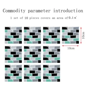 Adesivo per piastrelle in mosaico PVC impermeabile decorazione murale per casa 10pz