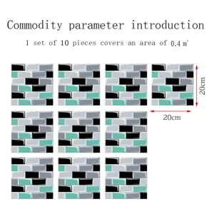 Adesivo piastrelle mosaico PVC impermeabile decorazione murale 10 pz 20x20cm cucina