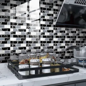 Adesivo per piastrelle a mosaico in PVC per cucina, pellicola cristallo impermeabile adesiva