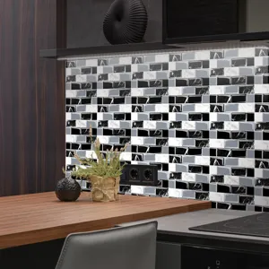 Adesivo per piastrelle a mosaico in PVC lucido, decorazione murale impermeabile per cucina casa.