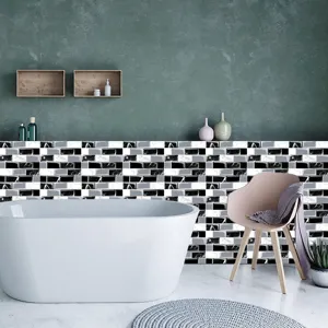 Adesivi per piastrelle a mosaico in PVC lucido per ristrutturazione parete bagno