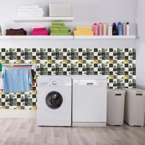 3D Mosaiko Pleagma Aftokollito Plakidio Toichou Adiavrocho Kouzina Mpanio Diakosmisi