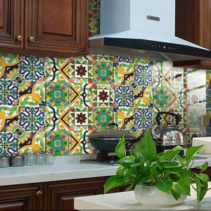 Vintage kitchen tile stickers peel and stick waterproof wall decor for home interior design