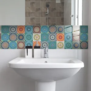 Autocollants de carrelage mandala étanches film cristal autocollant décoration cuisine