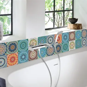 Autocollant de carrelage mandala imperméable et papier peint pour cuisine salle de bain