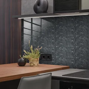 Marble pattern tile sticker crystal film thickened decorative renovation wallpaper detail view.