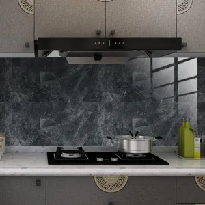Marble texture tile sticker waterproof kitchen wall paper thickened crystal film decor.