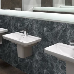 Dark marble texture wall sticker, crystal film surface, waterproof decorative wallpaper for bathroom.