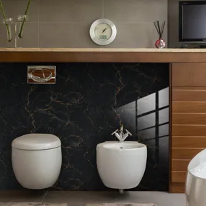 Black marble texture waterproof wall sticker crystal film wallpaper for home decor