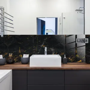 Marble texture tile sticker waterproof wall wallpaper for home bathroom renovation interior decor