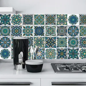Adesivi per piastrelle motivo mandala impermeabile decorazione murale cucina 24pz