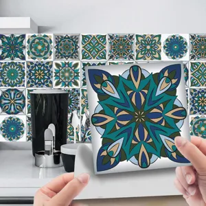 Adesivi per piastrelle mandala impermeabili adesivo murale cucina bagno decorazione 24 pz