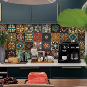 Adesivi per piastrelle mandala impermeabile cucina paraschizzi pellicola decorativa 24pz