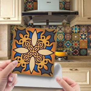 Adesivo per piastrelle mandala impermeabile adesivo da parete cucina primo piano