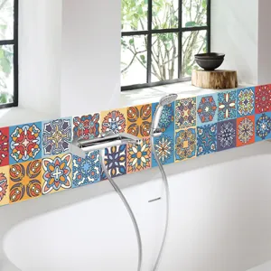 Adesivi per piastrelle mandala impermeabili decorazione murale 24pz bagno colorato