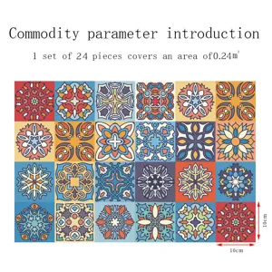Adesivi per piastrelle mandala set da 24 pezzi 10x10cm adesivo murale decorativo