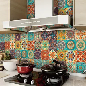 Adesivi per piastrelle da cucina mandala marocchino impermeabili adesivi murali 24 pz