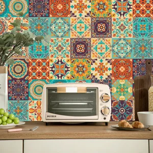 Adesivi per piastrelle mandala impermeabili adesivi da parete decorativi per cucina.