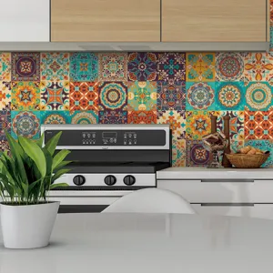Adesivi per piastrelle mandalas impermeabile cucina parete 24 pezzi set nuovo