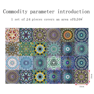 Adesivi per piastrelle mandala 24 pz 10x10cm adesivi murali decorativi per casa